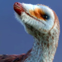 A headshot of a mononykus from the series 'Prehistoric Planet'.
